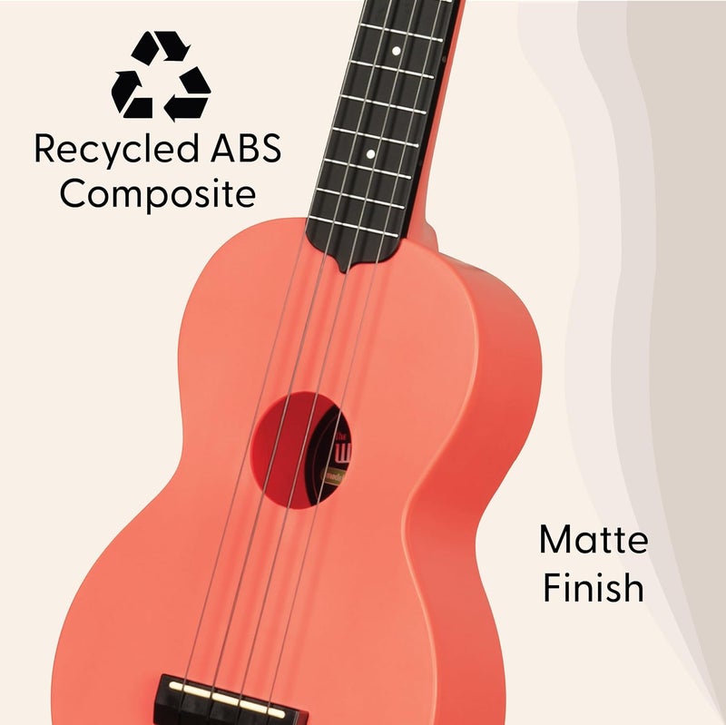 Kala Recycled Soprano Waterman Ukulele Durable, Travel-Ready Instrument - Pink Dusk - Image 2